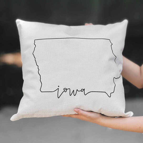 Daisy Mae Designs Iowa Outline Map Pillow (18") (was $39.99)